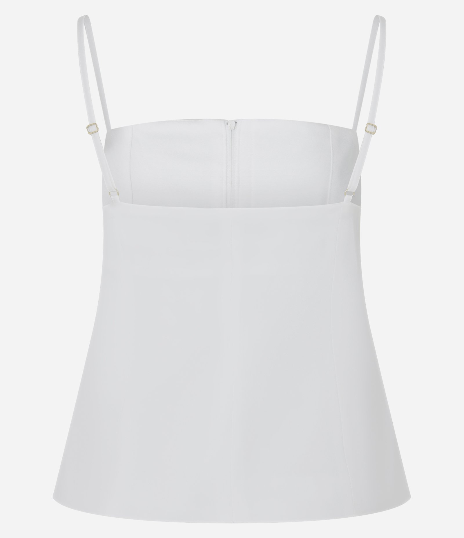 Blusa Alfaiatada de Alça em Crepe com Lapelas Branco 6
