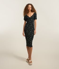 Vestido Midi em Ribana com Estampa Floral Liberty