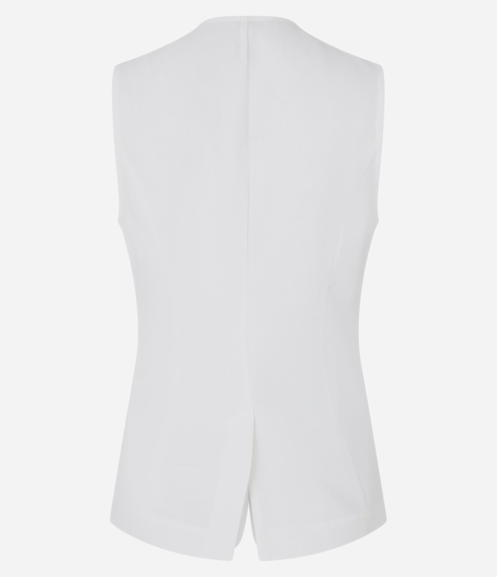 Colete Alongado em Viscolinho com Botões Branco 5