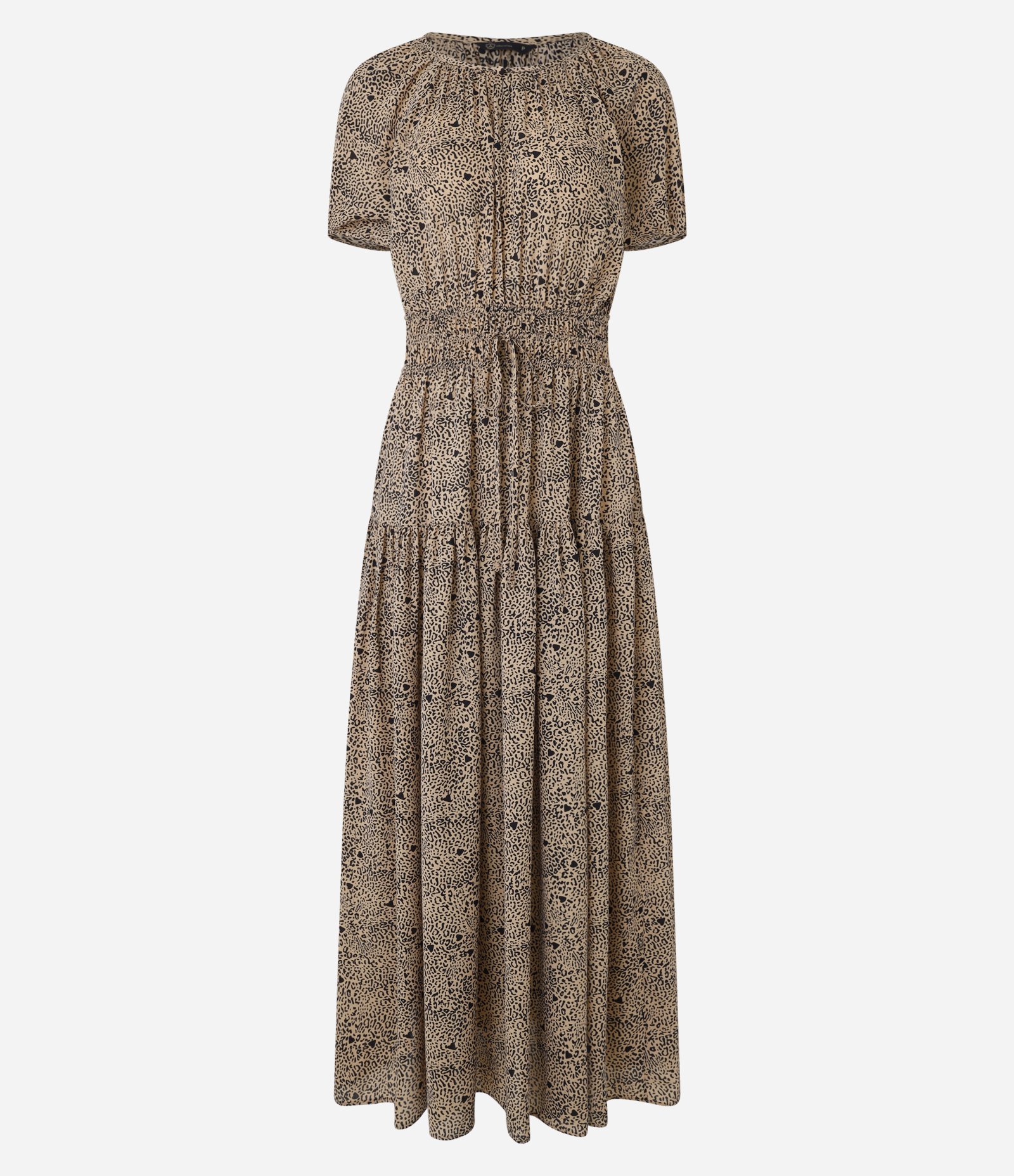 Vestido Midi em Crepe Estampado Animal Print Onça Marrom 4