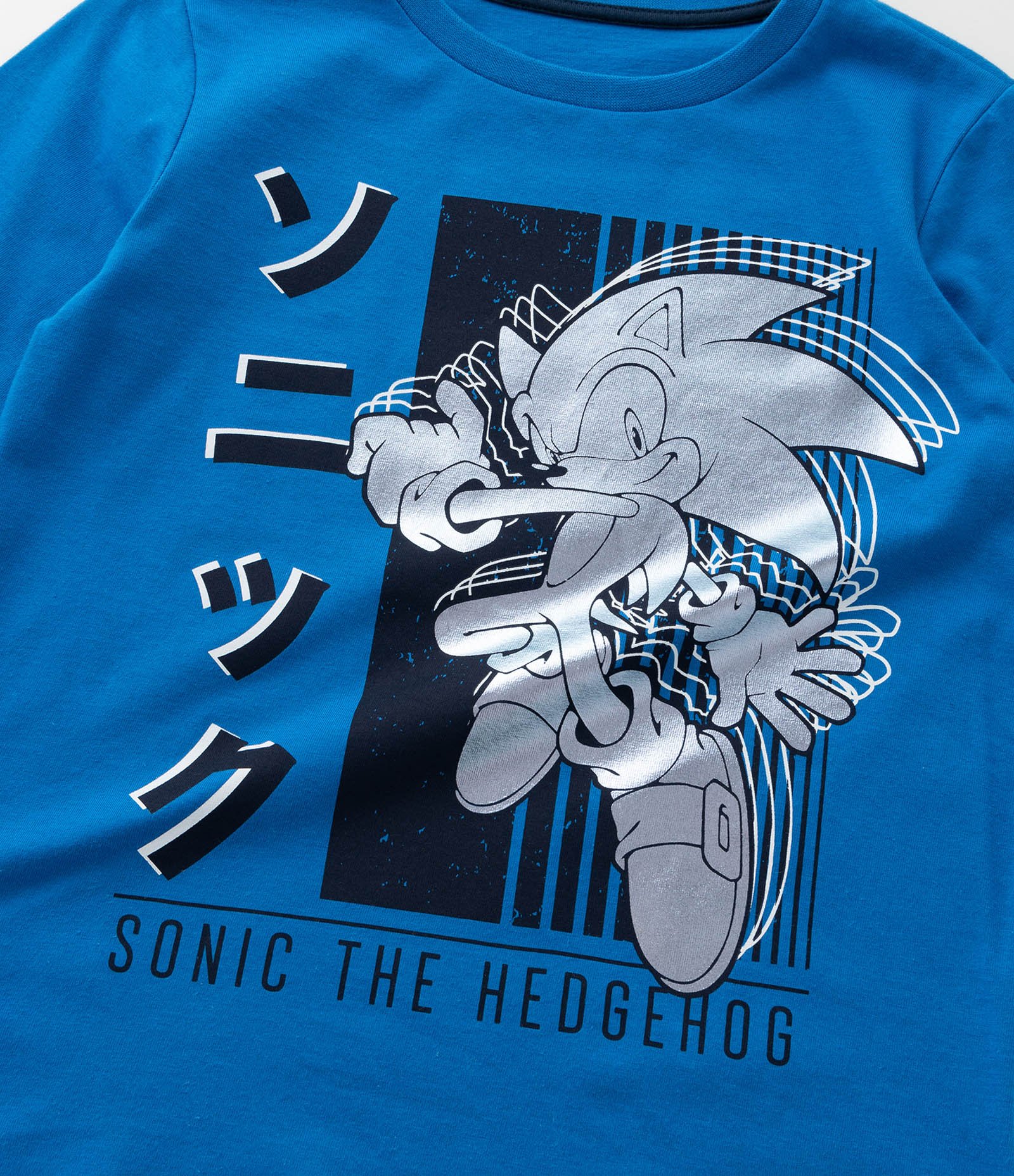 Pijama Infantil em Algodão com Estampa Sonic em Foil - Tam 5 a 14 Anos Azul 10