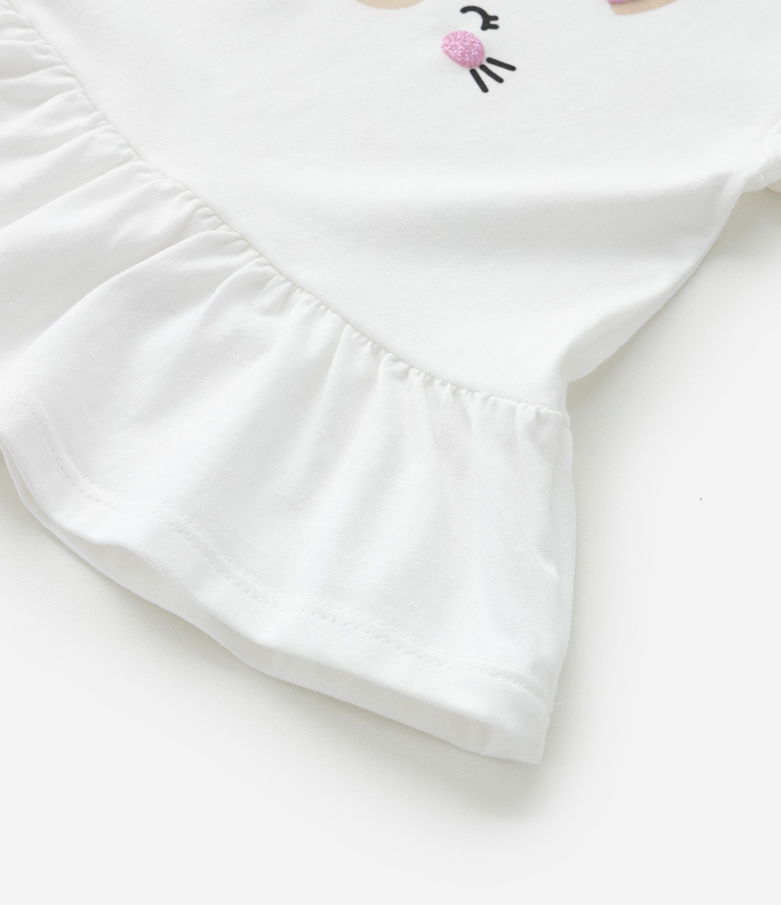 Conjunto Infantil com Estampa Poá e Carinha de Bichinho - Tam 0 a 18 meses Branco/Verde 9