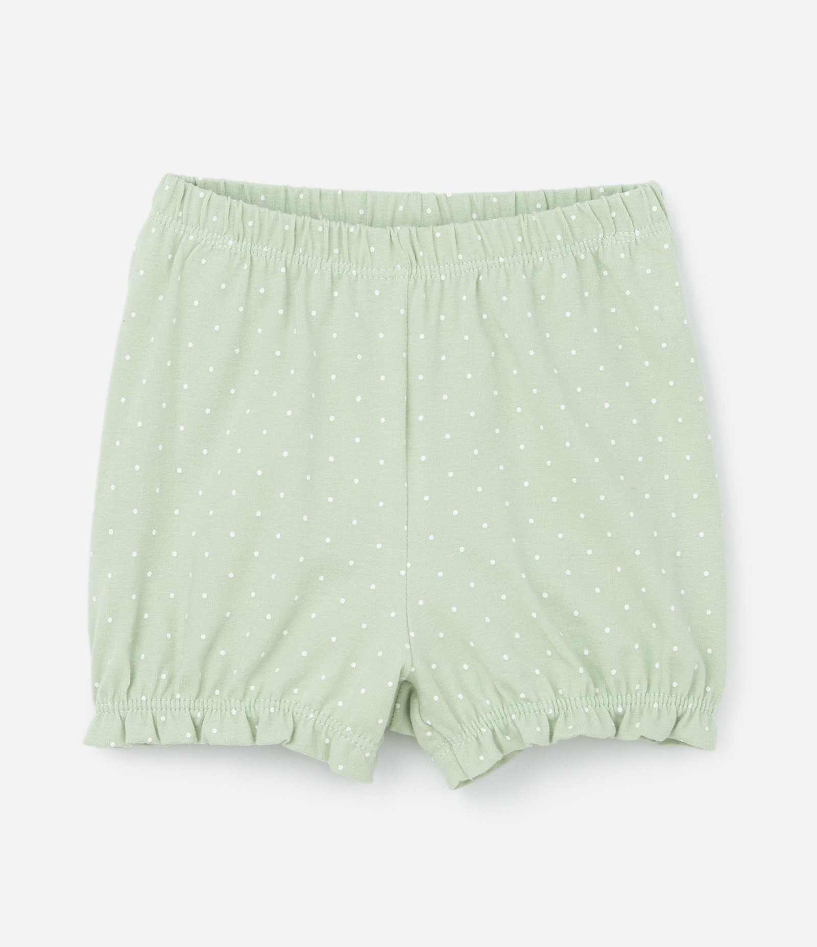 Conjunto Infantil com Estampa Poá e Carinha de Bichinho - Tam 0 a 18 meses Branco/Verde 5