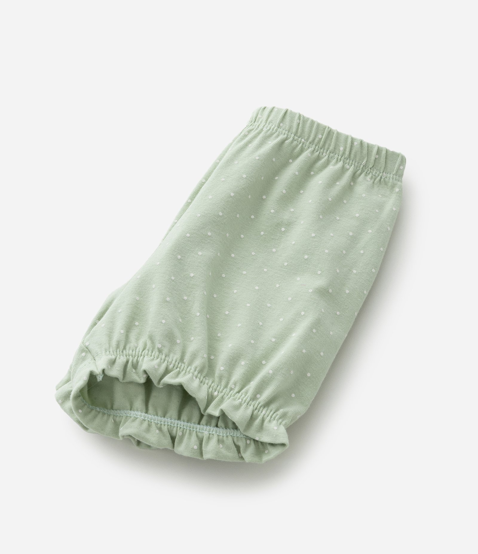 Conjunto Infantil com Estampa Poá e Carinha de Bichinho - Tam 0 a 18 meses Branco/Verde 6