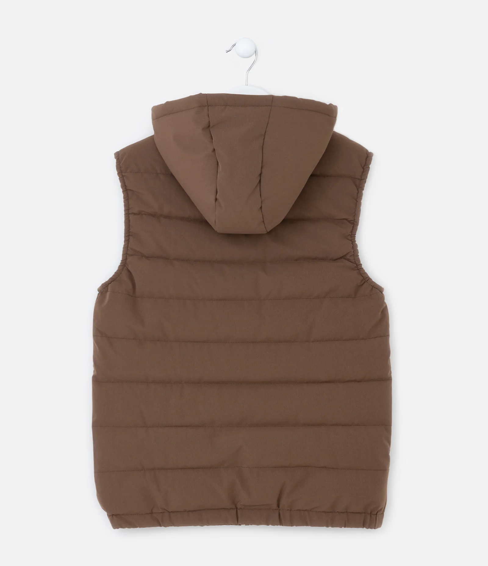 Colete Infantil em Microfibra com Capuz - Tam 5 a 14 Anos Marrom 2