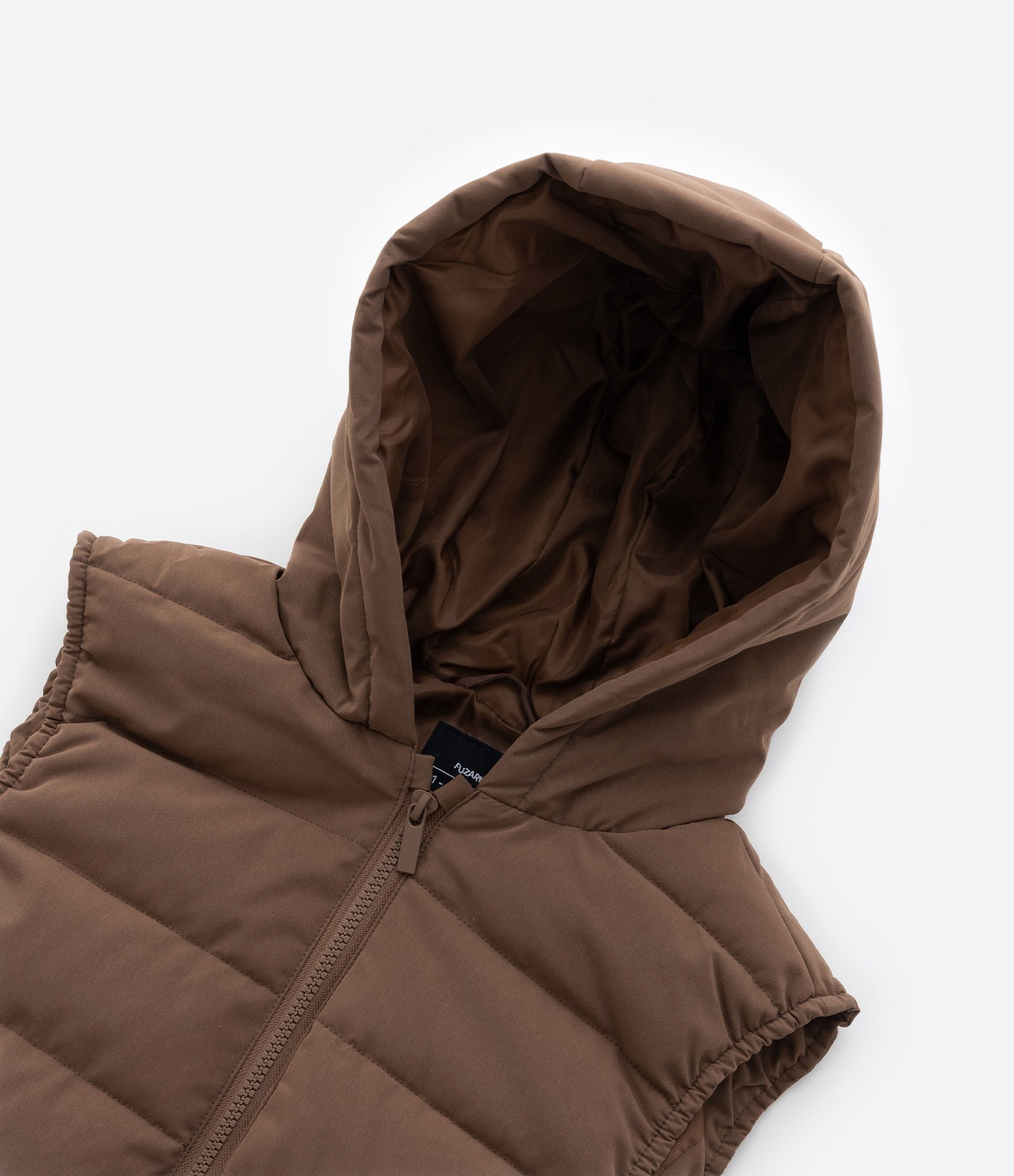 Colete Infantil em Microfibra com Capuz - Tam 5 a 14 Anos Marrom 5