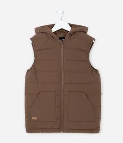 Colete Infantil em Microfibra com Capuz - Tam 5 a 14 Anos