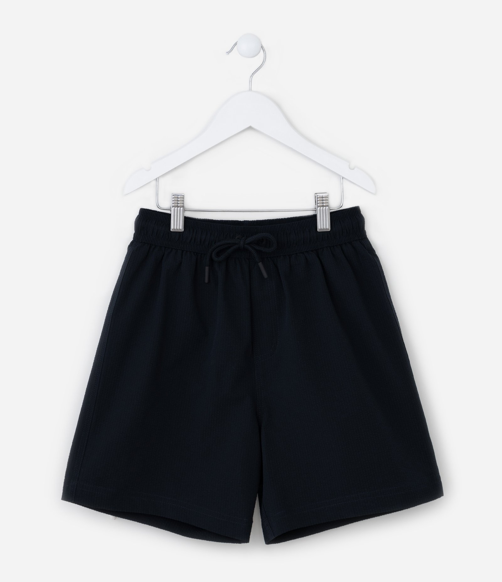 Bermuda Infantil Microfibra Texturizada - Tam 5 a 14 Anos Preto 1