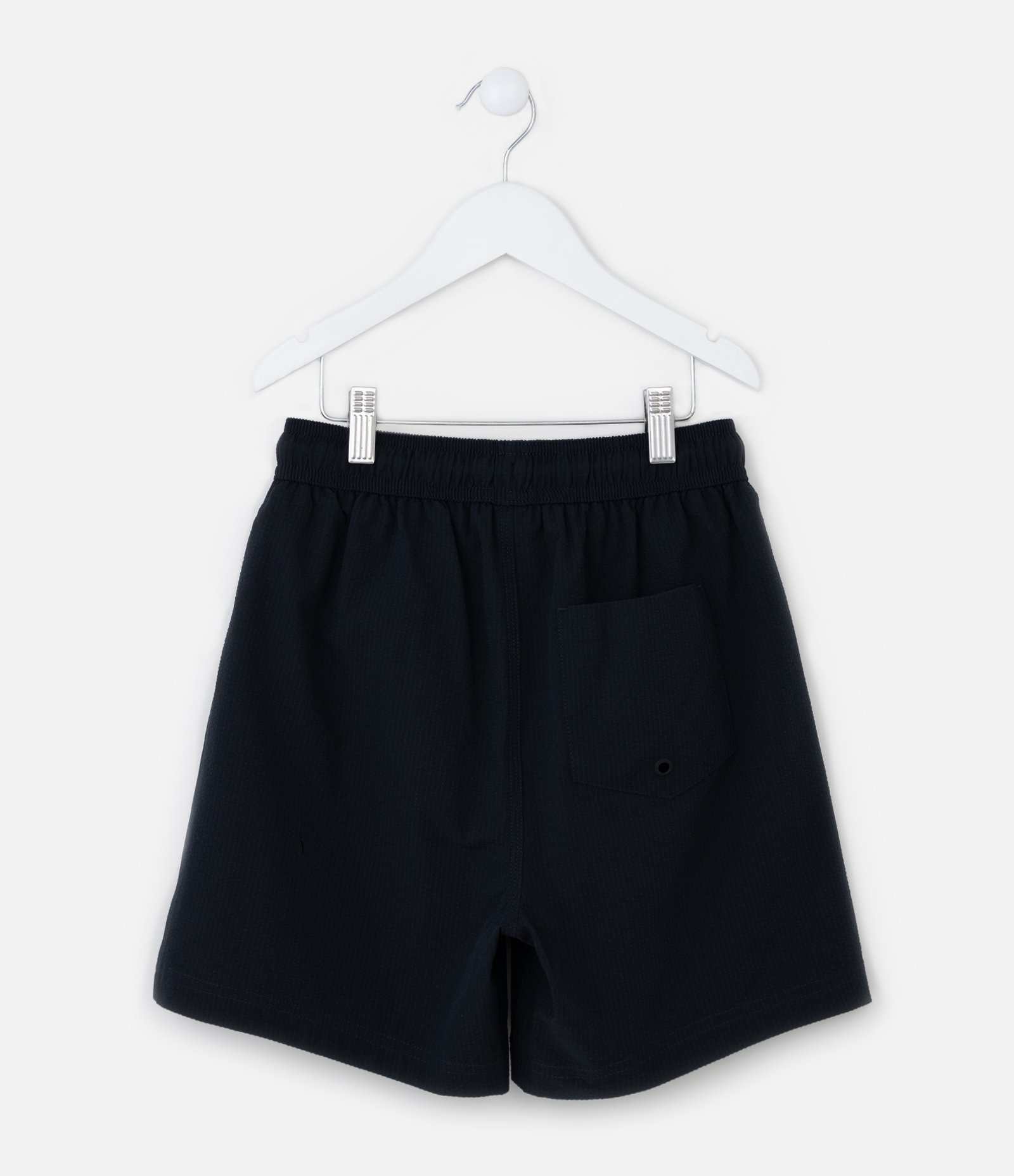 Bermuda Infantil Microfibra Texturizada - Tam 5 a 14 Anos Preto 2