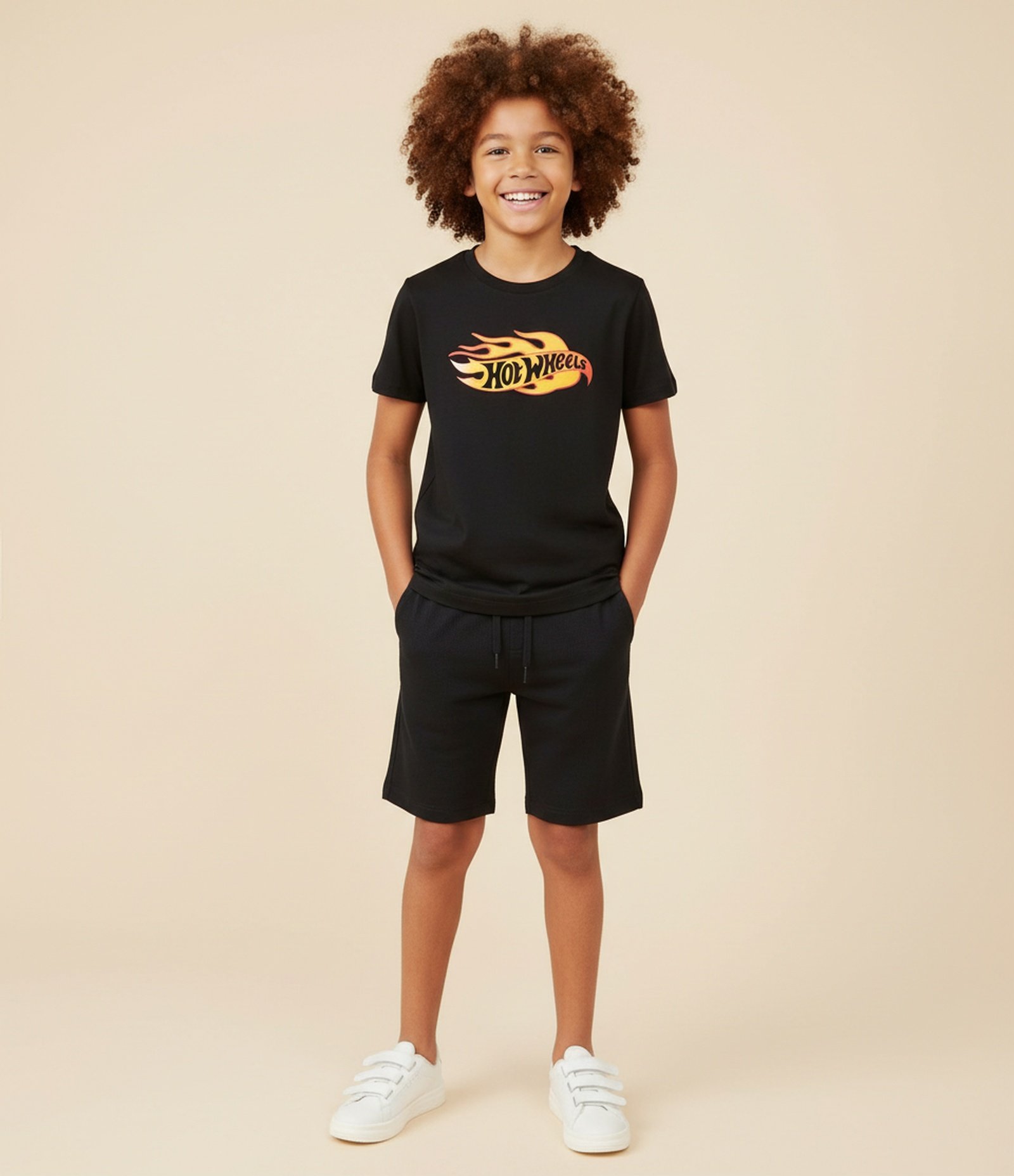 Bermuda Infantil Microfibra Texturizada - Tam 5 a 14 Anos Preto 1