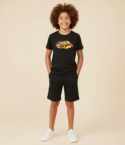 Bermuda Infantil Microfibra Texturizada - Tam 5 a 14 Anos