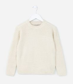 Suéter Infantil em Chenille Texturizado - Tam 5 a 14 Anos