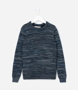 Suéter infantil em Tricô Texturizado - Tam 5 a 14 Anos