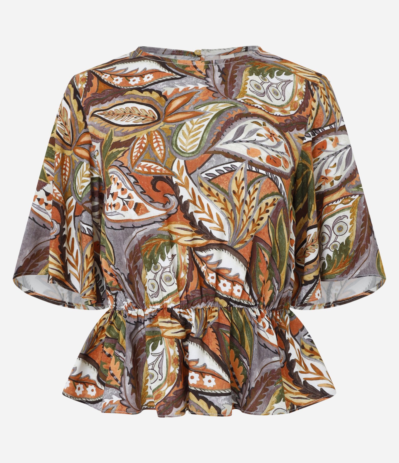 Blusa em Viscose com Ajuste na Cintura e Estampa Paisley Multicores 4