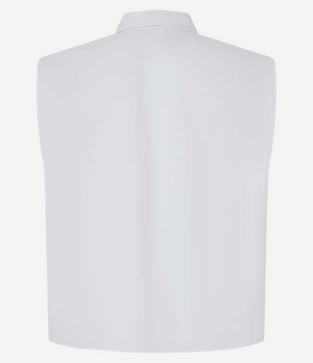 Camisa Sem Manga em Tricoline com Bolso no Peito