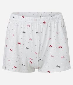 Pijama Short Doll com Estampa de Lacinhos Sweet