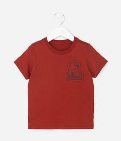 Camiseta Infantil com Estampa em Relevo de Ursinho - Tam 1 a 6 Anos