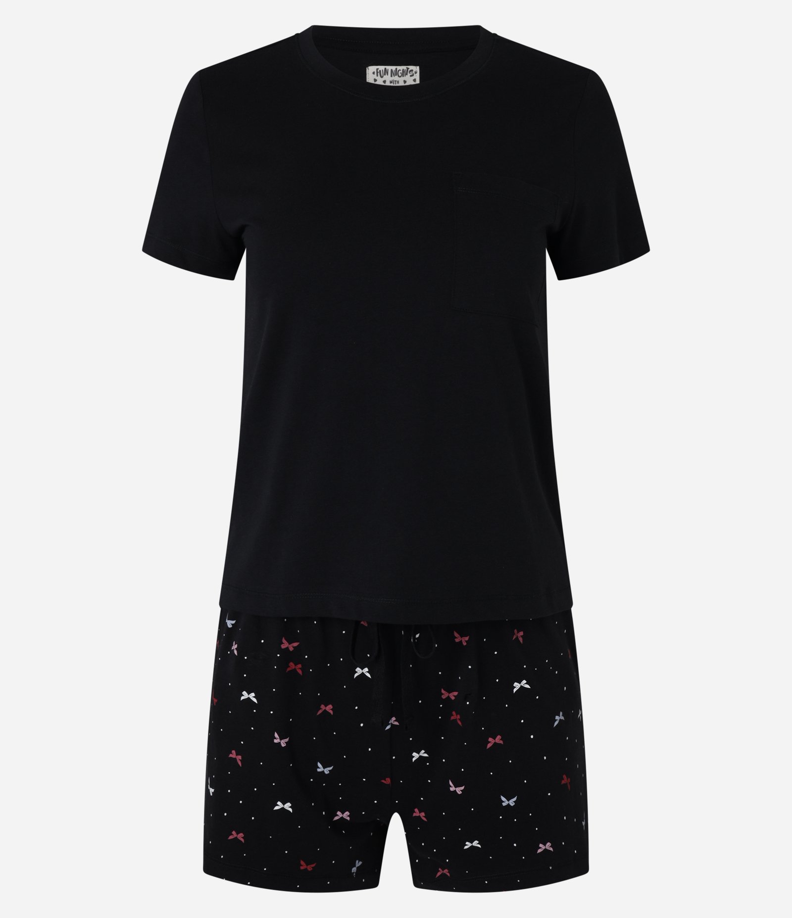 Pijama Short Doll em Algodão com Estampa de Lacinhos Preto 4