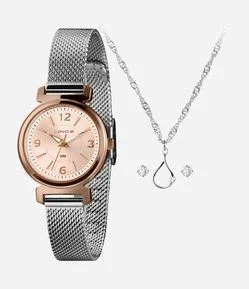Relógio Femininino Lince Analógico com Pulseira em Aço