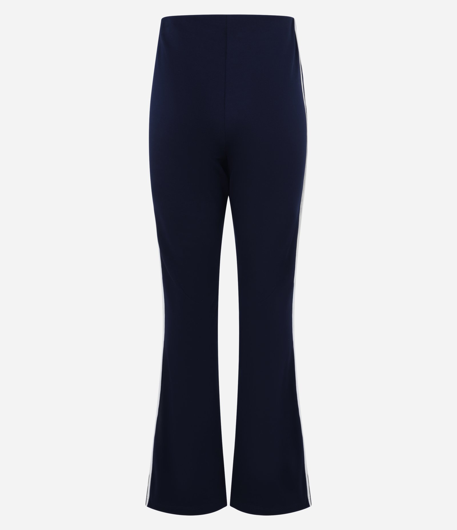 Calça Flare em Ponto Roma com Friso na Lateral Azul Marinho 2