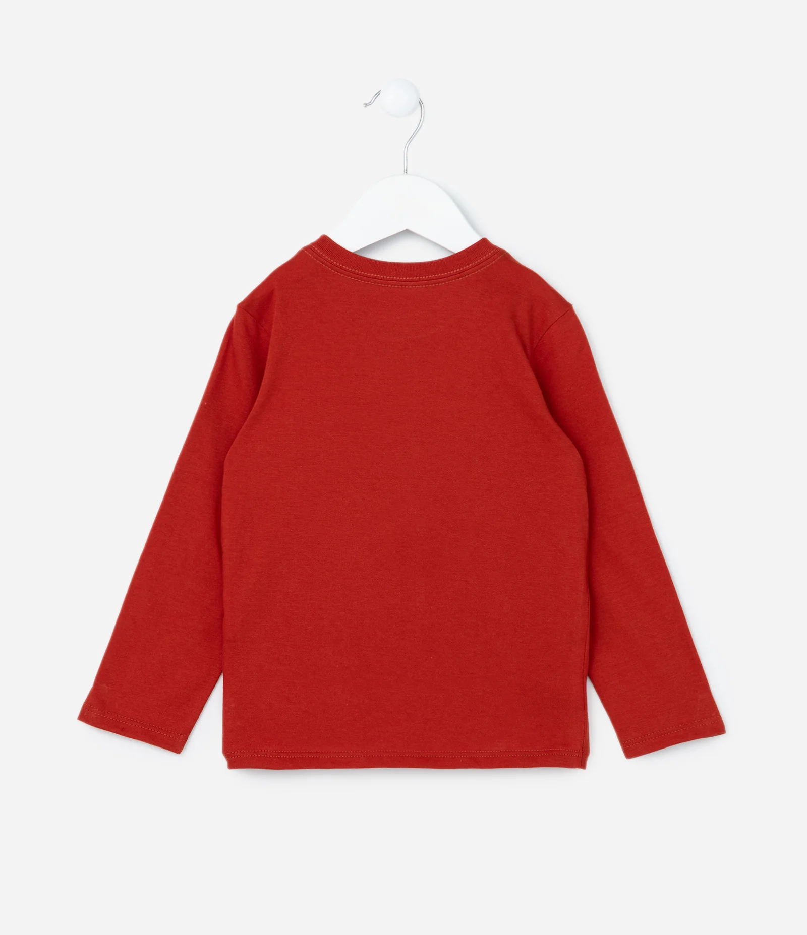 Camiseta Infantil com Bolso Estampado de Urso - Tam 1 a 6 Anos Vermelho 2