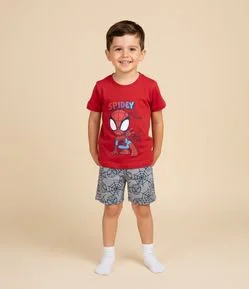 Pijama Curto Infantil com Estampa Spidey - Tam 2 a 6 anos