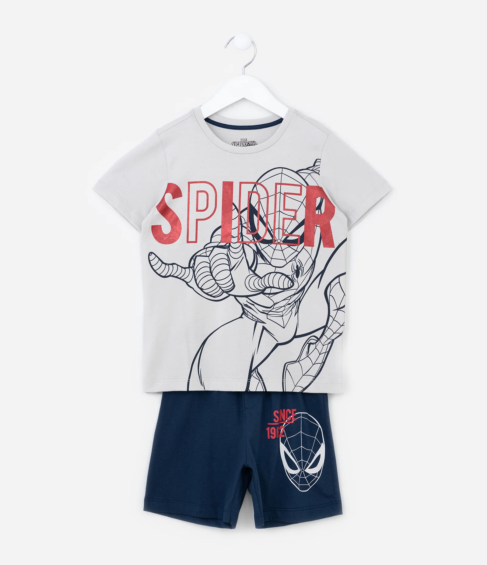 Pijama Infantil com Estampa Homem Aranha Spider - Tam 3 a 10 Anos Cinza/Azul 1