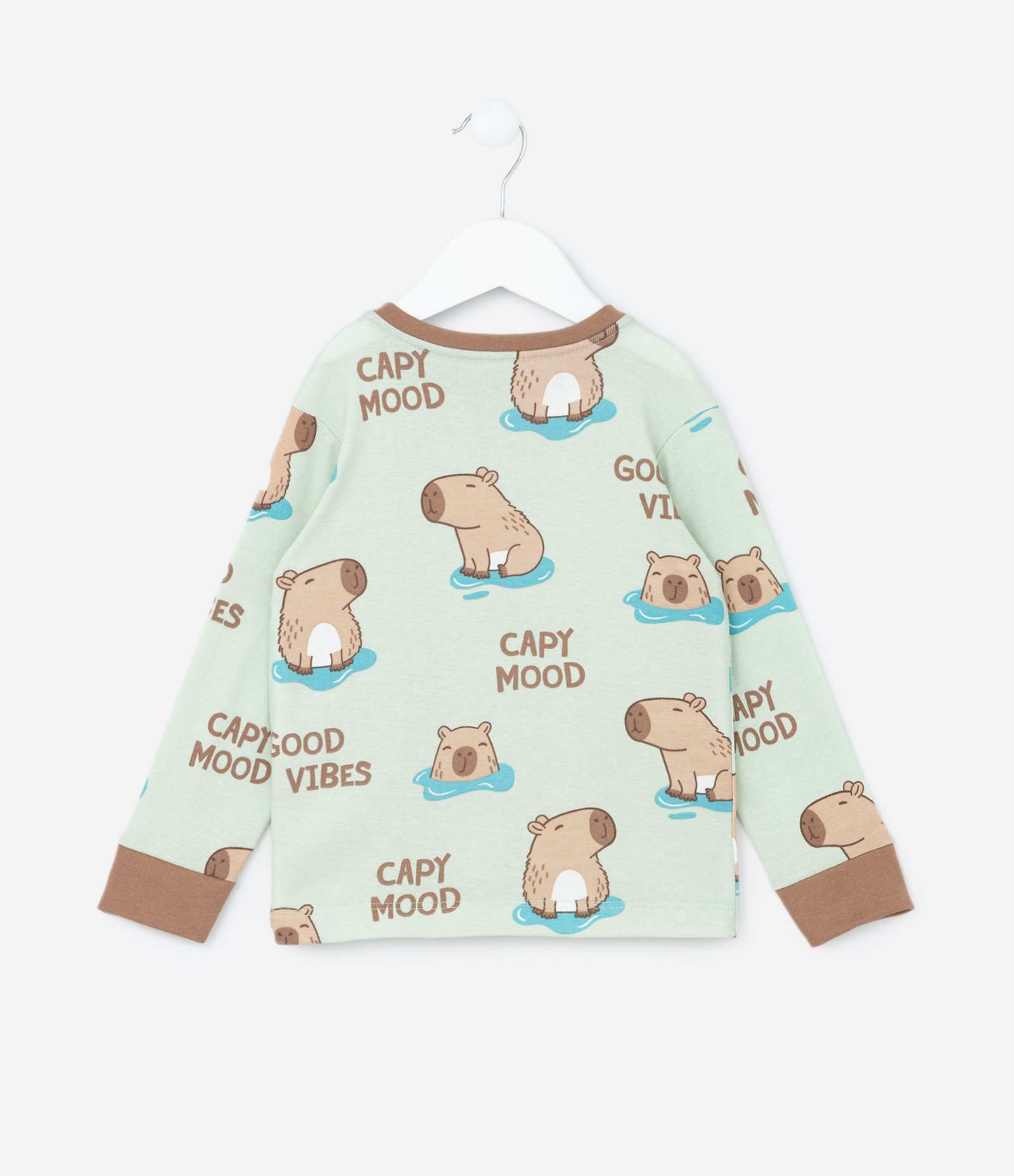 Pijama Infantil em Algodão com Estampa Capivarinhas - Tam 1 a 6 Anos Verde 3
