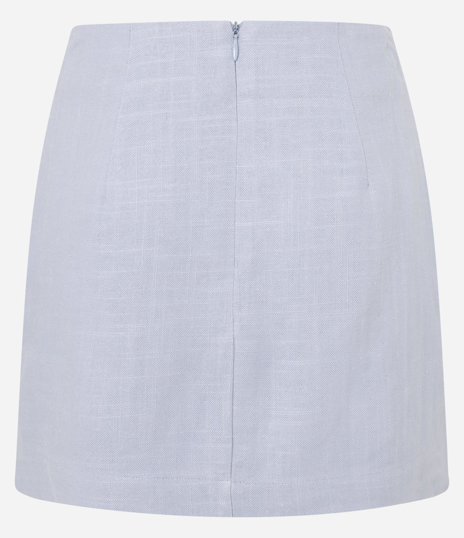 Saia Curta em Viscose e Linho com Bolsinhos Azul 7