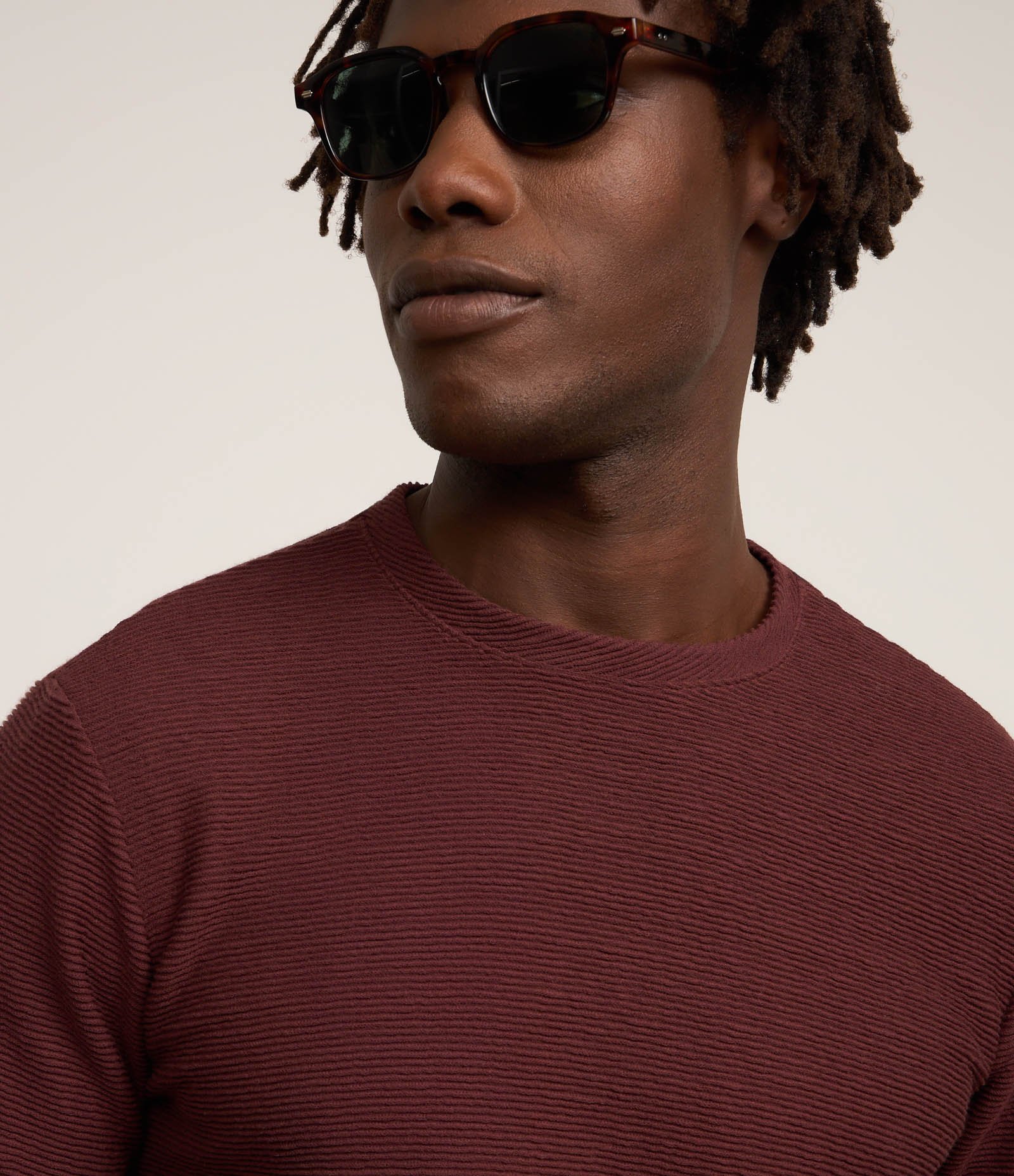 Camiseta com Textura Canelada Marrom Médio 3