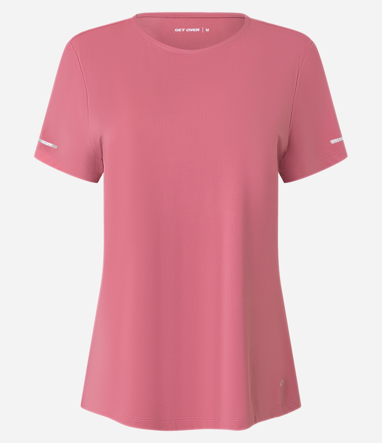 Camiseta Esportiva Regular Texturizada com Detalhe Refletivo Rosa 4