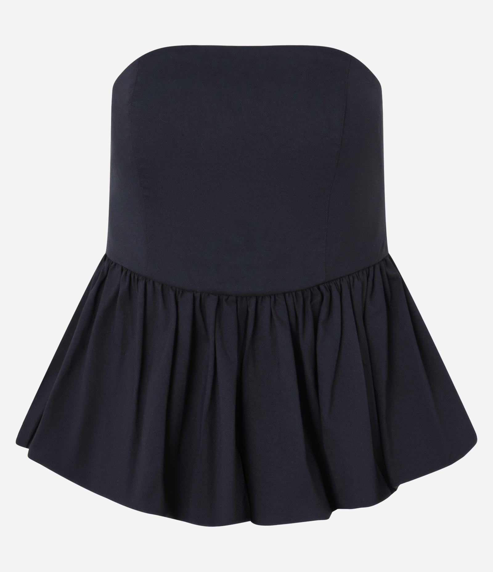 Blusa Balonê em Bengaline com Decote Tomara que Caia Preto 4