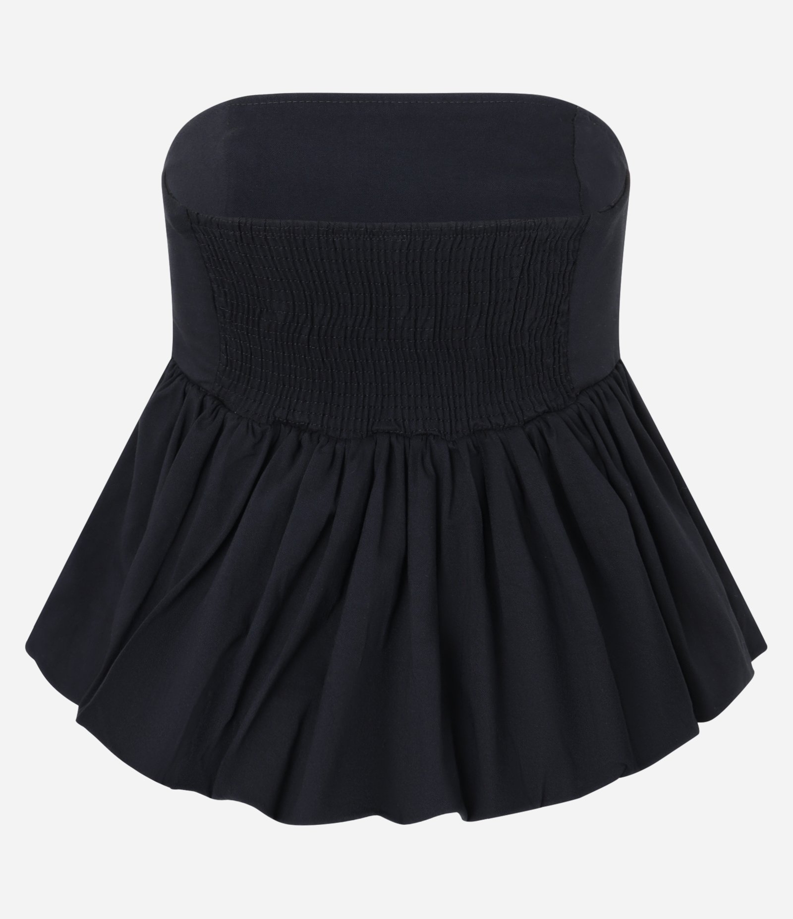 Blusa Balonê em Bengaline com Decote Tomara que Caia Preto 5