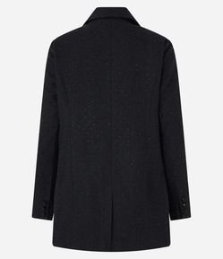 Blazer Oversized em Polivelour com Lapelas e Brilhos