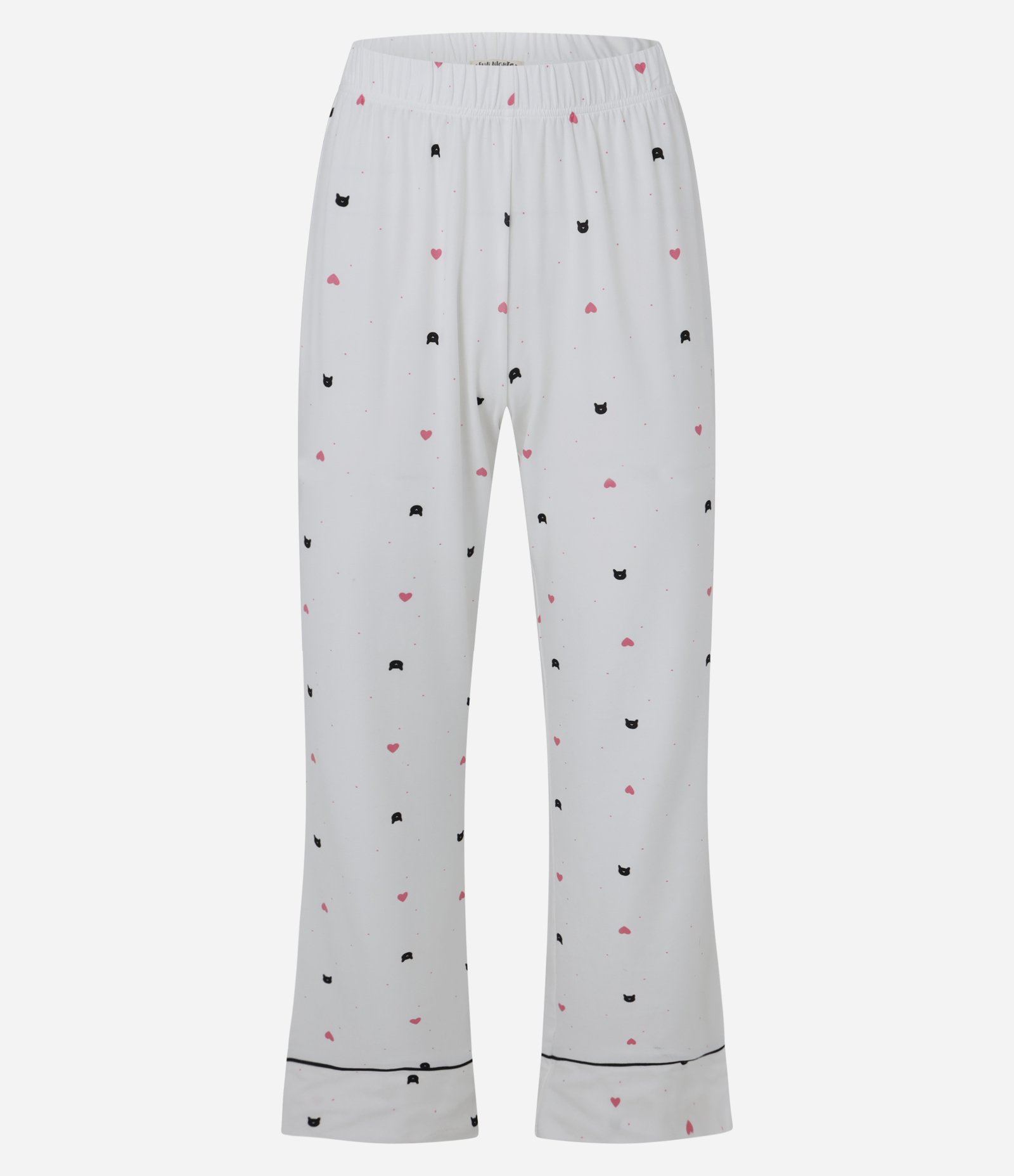 Pijama Americano Longo com Estampa de Gatinhos e Peach Touch Branco 7