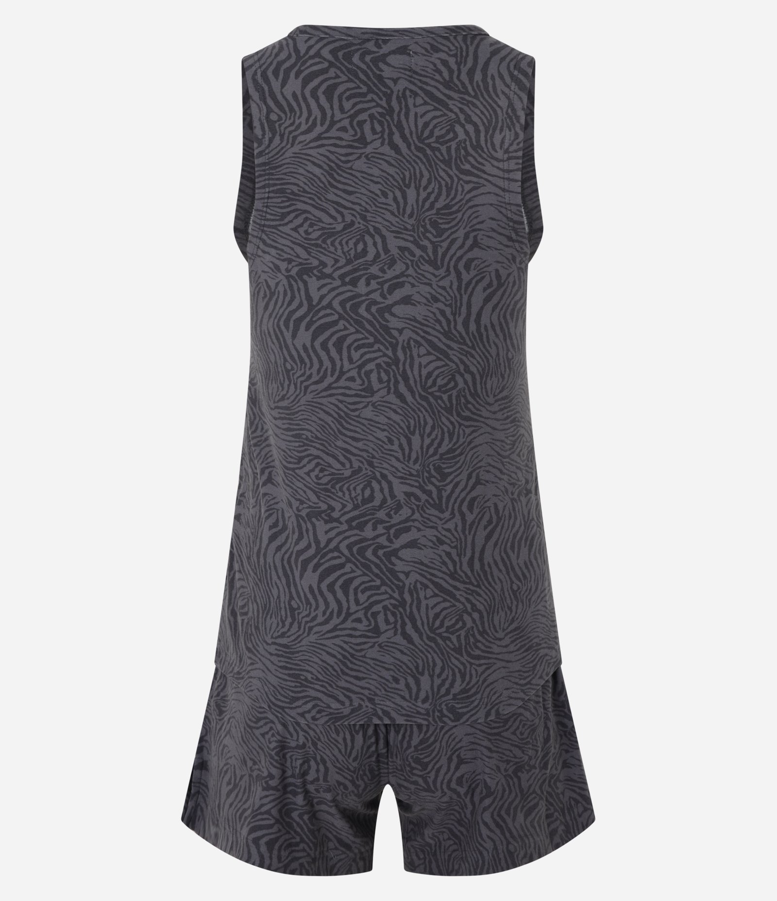 Pijama Short Doll em Peach Touch Animal Print Zebra Cinza 7