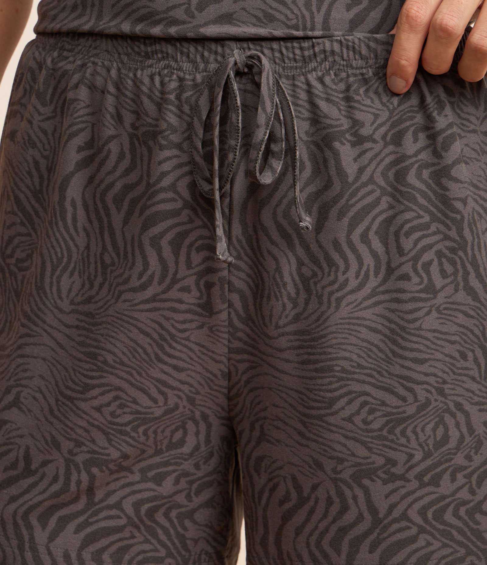 Pijama Short Doll em Peach Touch Animal Print Zebra Cinza 4