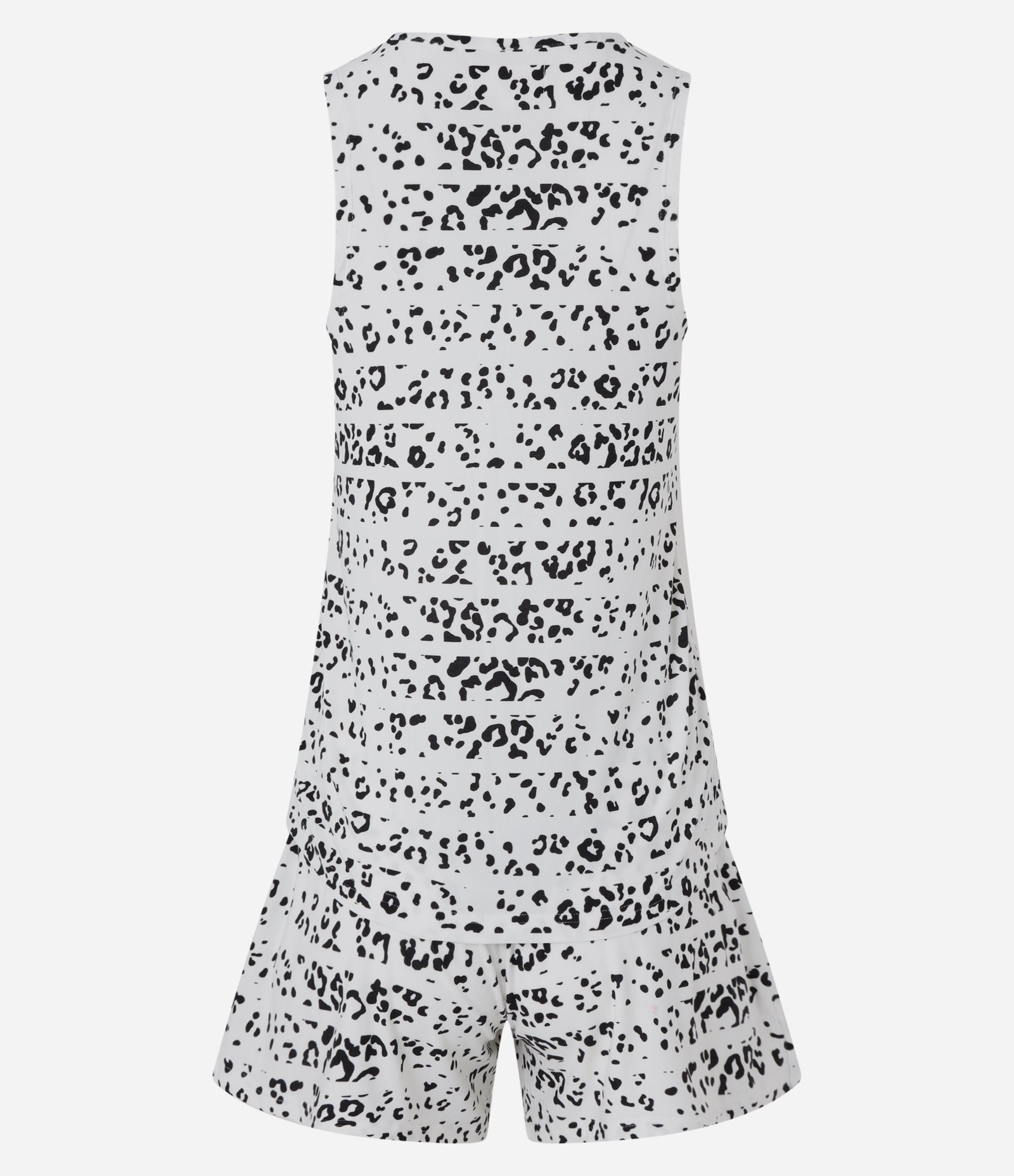 Pijama Short Doll em Peach Touch com Estampa Animal Print Onça Listrada Branco/Preto 5
