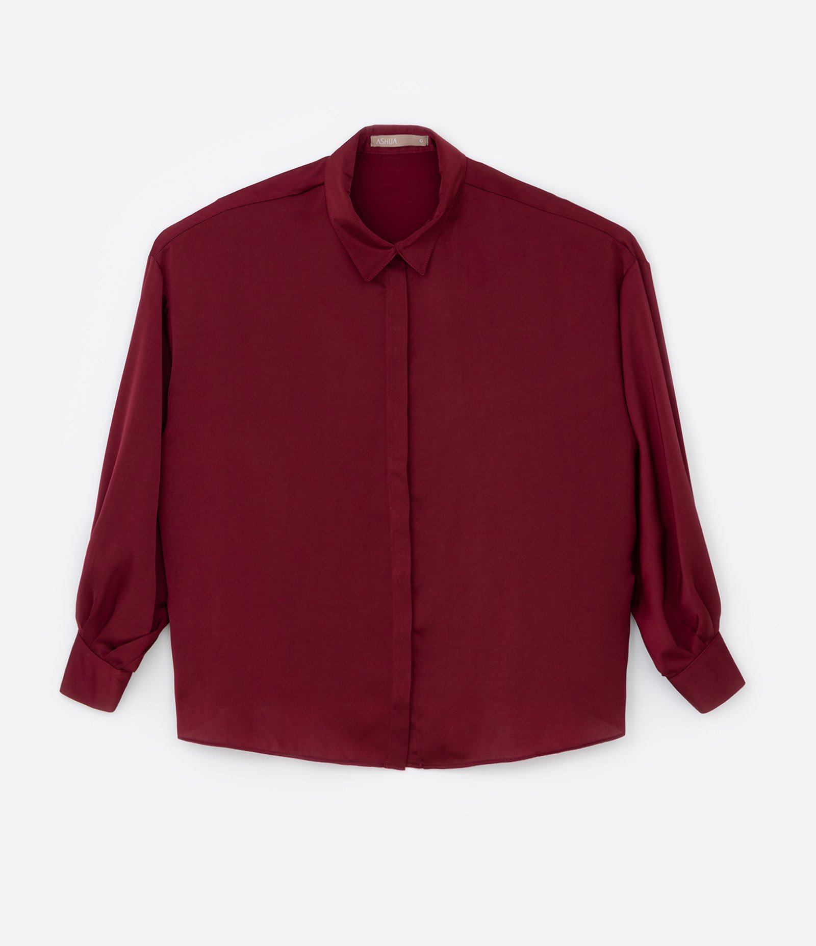 Camisa em Cetim com Manga Ampla Curve & Plus Size Vermelho 5