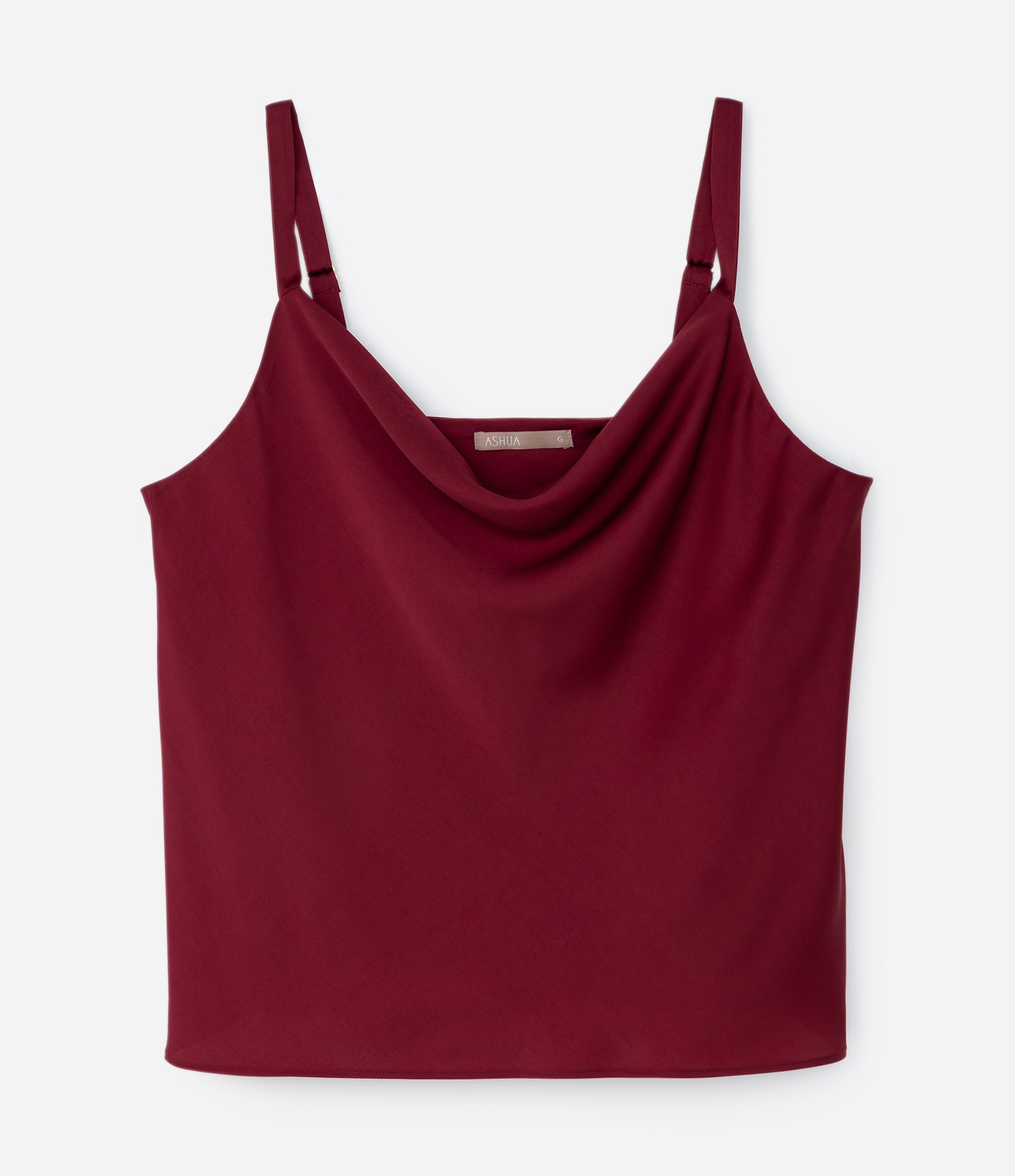 Regata de Cetim com Decote Degage Curve e Plus Size Vermelho 4