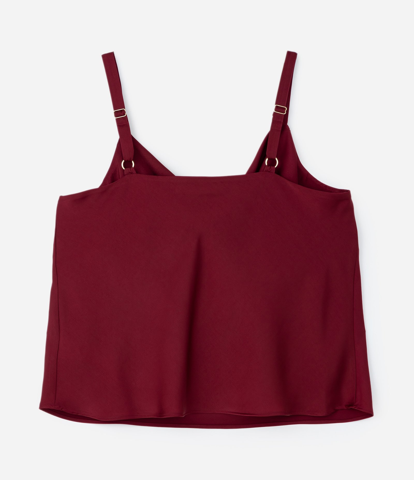 Regata de Cetim com Decote Degage Curve e Plus Size Vermelho 5