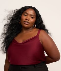 Regata de Cetim com Decote Degage Curve e Plus Size