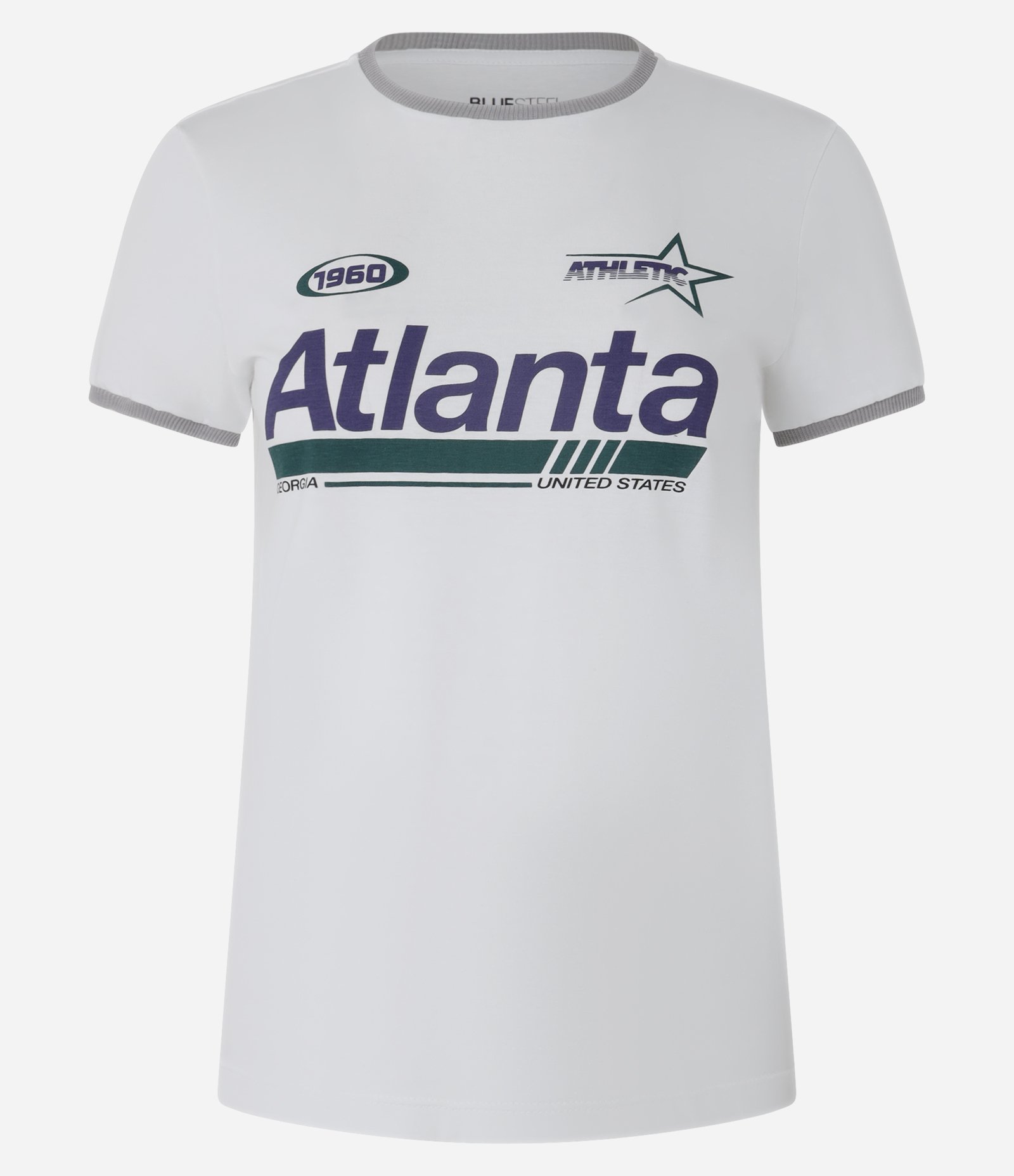Blusa Baby Look em Algodão com Estampa Atlanta Branco 4