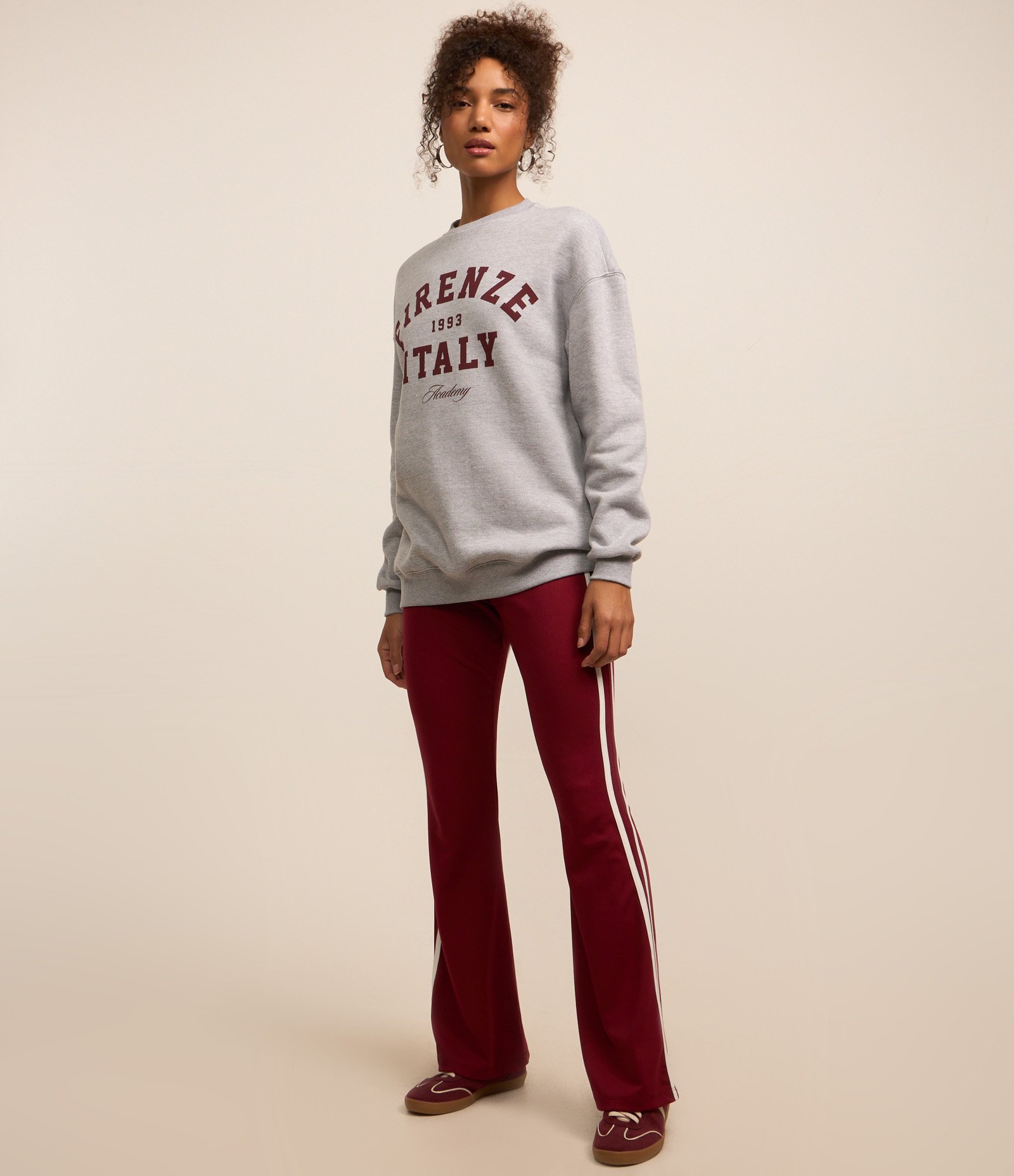 Blusão em Moletom com Forro Fleece e Estampa Firenze Italy Cinza 2