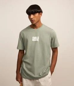 Camiseta Comfort em Algodão com Estampa Smile More