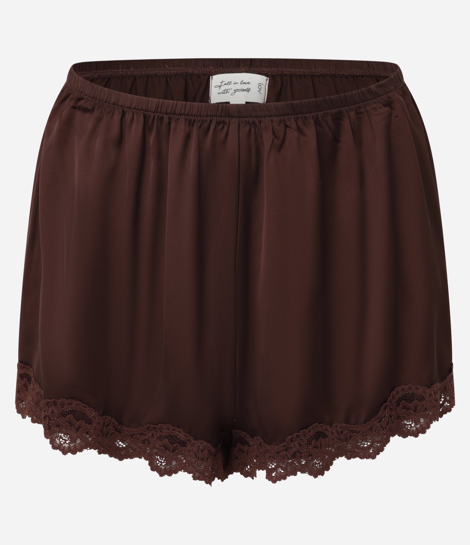 Pijama Short Doll Alcinha em Cetim com Rendinha e Botões Brown Stone 8