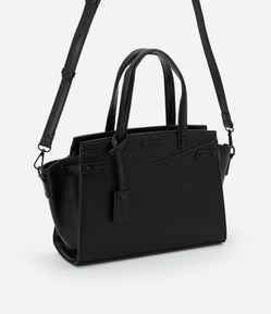 Bolsa Grande em PU com Detalhes Texturizados