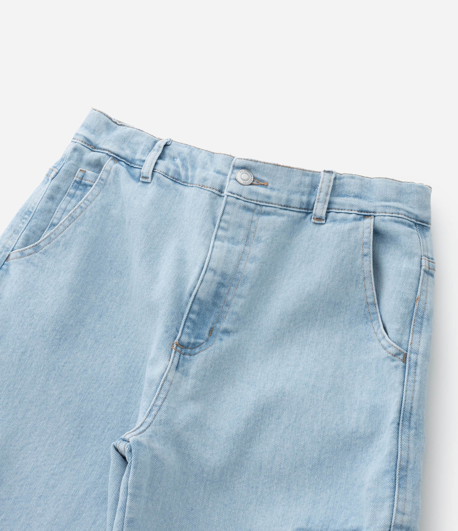 Calça Baggy Infantil Jeans com Bolso Cargo - Tam 7 a 14 Anos Azul 5