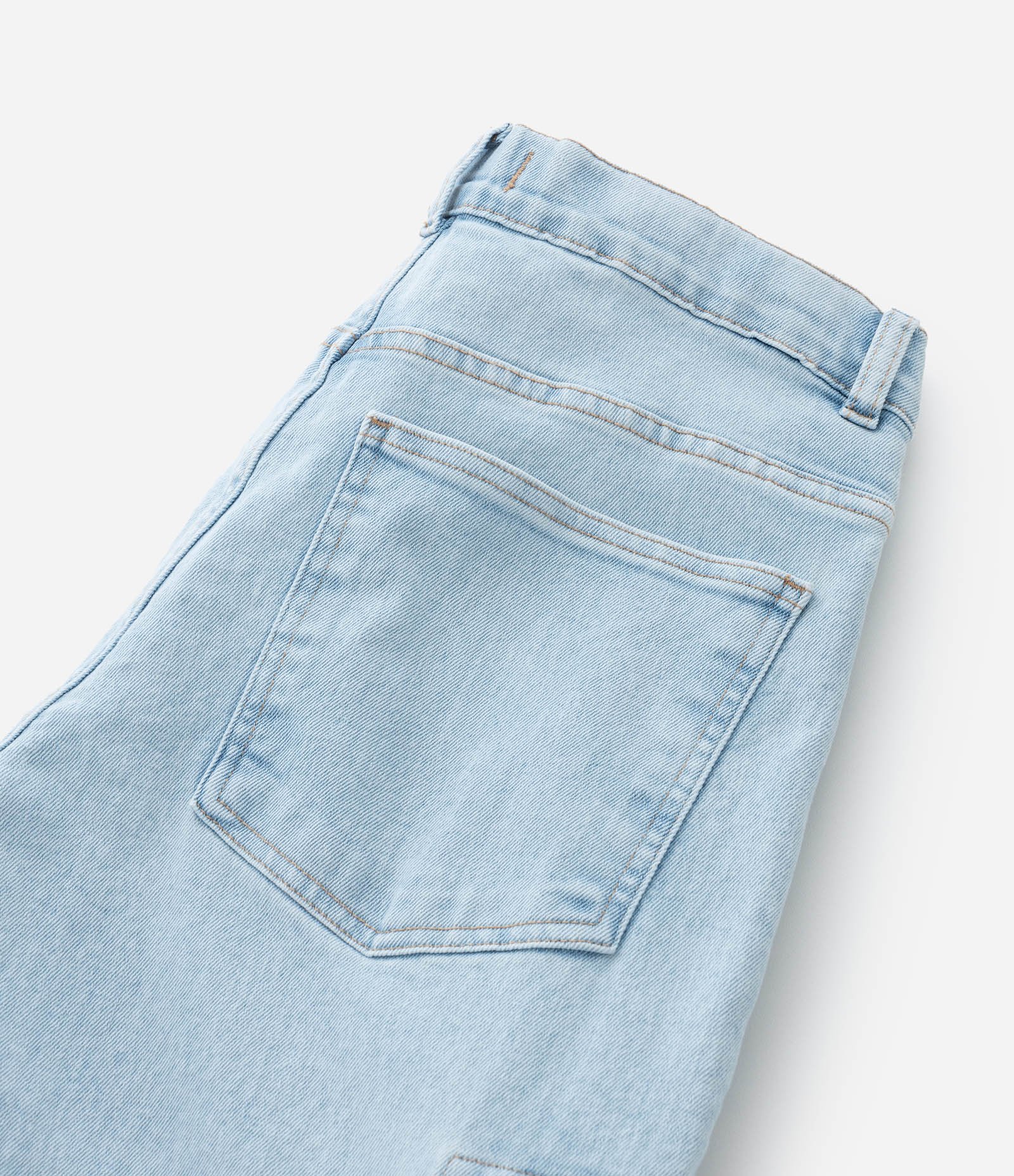 Calça Baggy Infantil Jeans com Bolso Cargo - Tam 7 a 14 Anos Azul 6