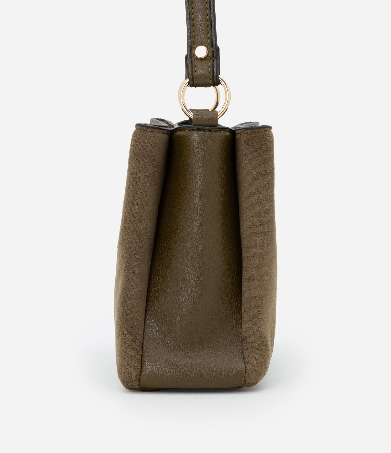 Bolsa Pequena em PU com Alça Regulável Verde Militar 3